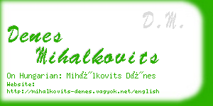 denes mihalkovits business card